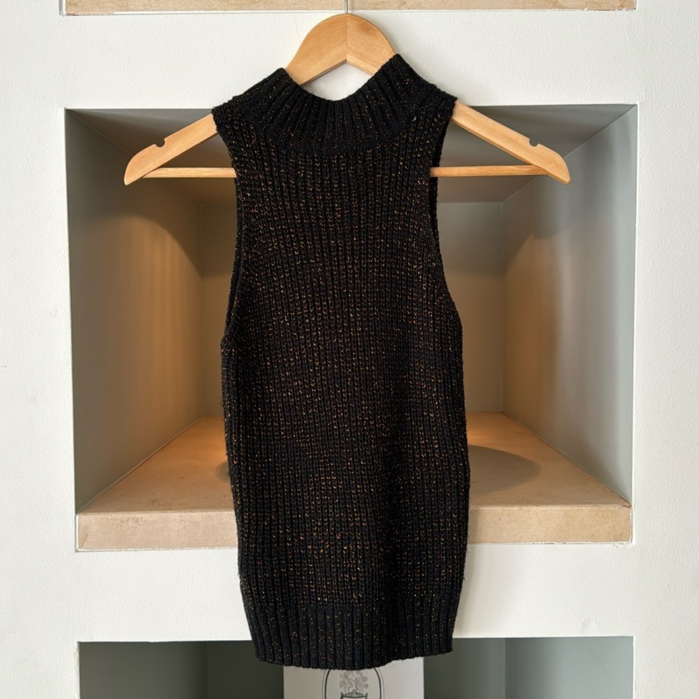 SOLD OFFLINE / Not Available. 
Mink pink gold/black glitter top